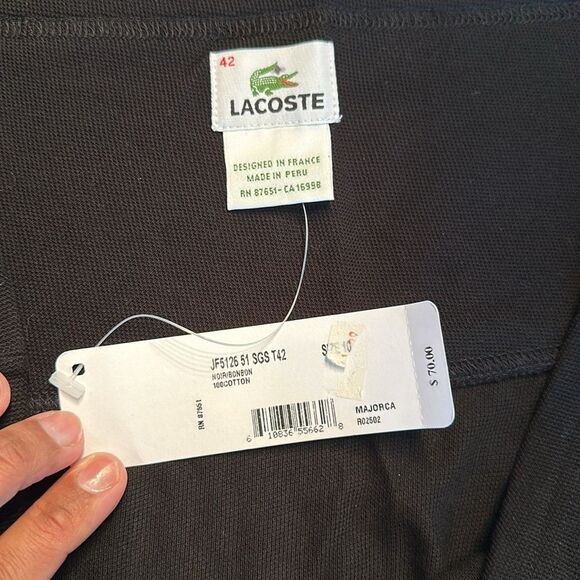 LACOSTE Y2K BLACK SKIRT with pink drawstring NWT  size 10 - Picture 6 of 8
